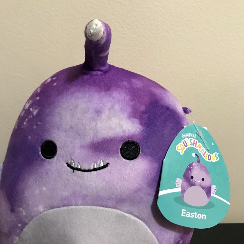 NWT Squishmallow Easton the Anglerfish - Soft Purple Stuffie - Picture 2 of 10